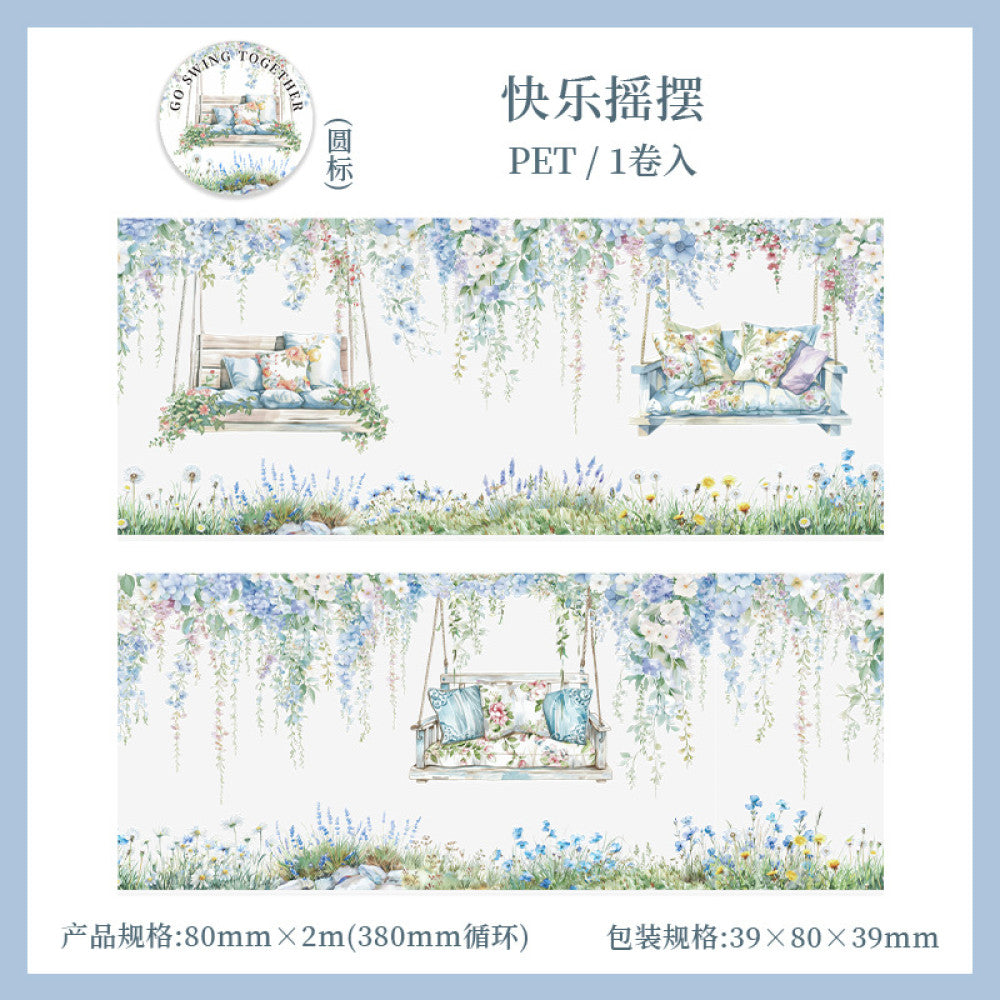 Swing together series flower vine landscaping PET Tape 6 Types 8cm 2m image 6