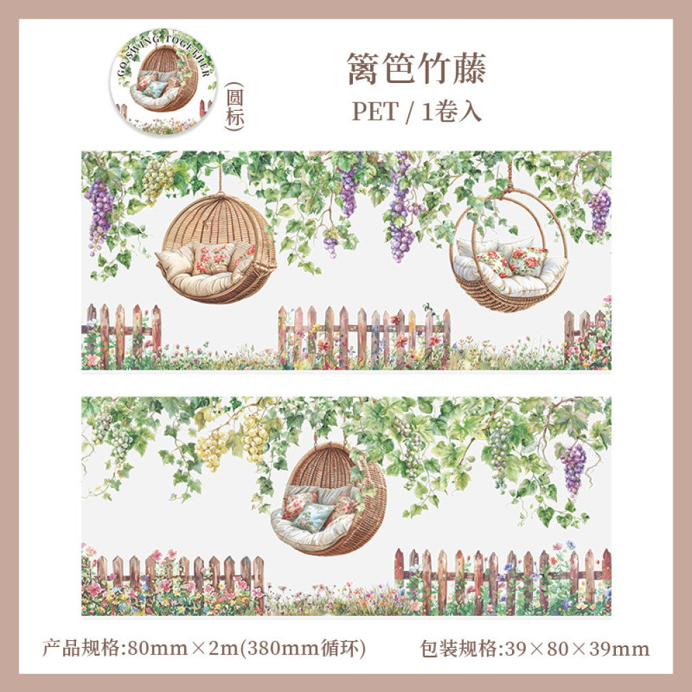 Swing together series flower vine landscaping PET Tape 6 Types 8cm 2m image 7