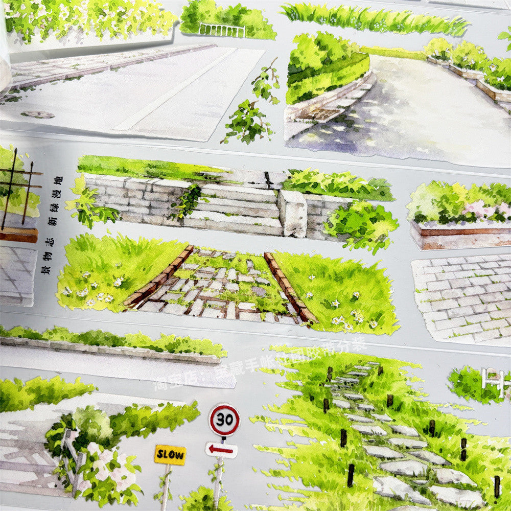 Scenery Ancient Style PET Tape 7cm 140cm image 1