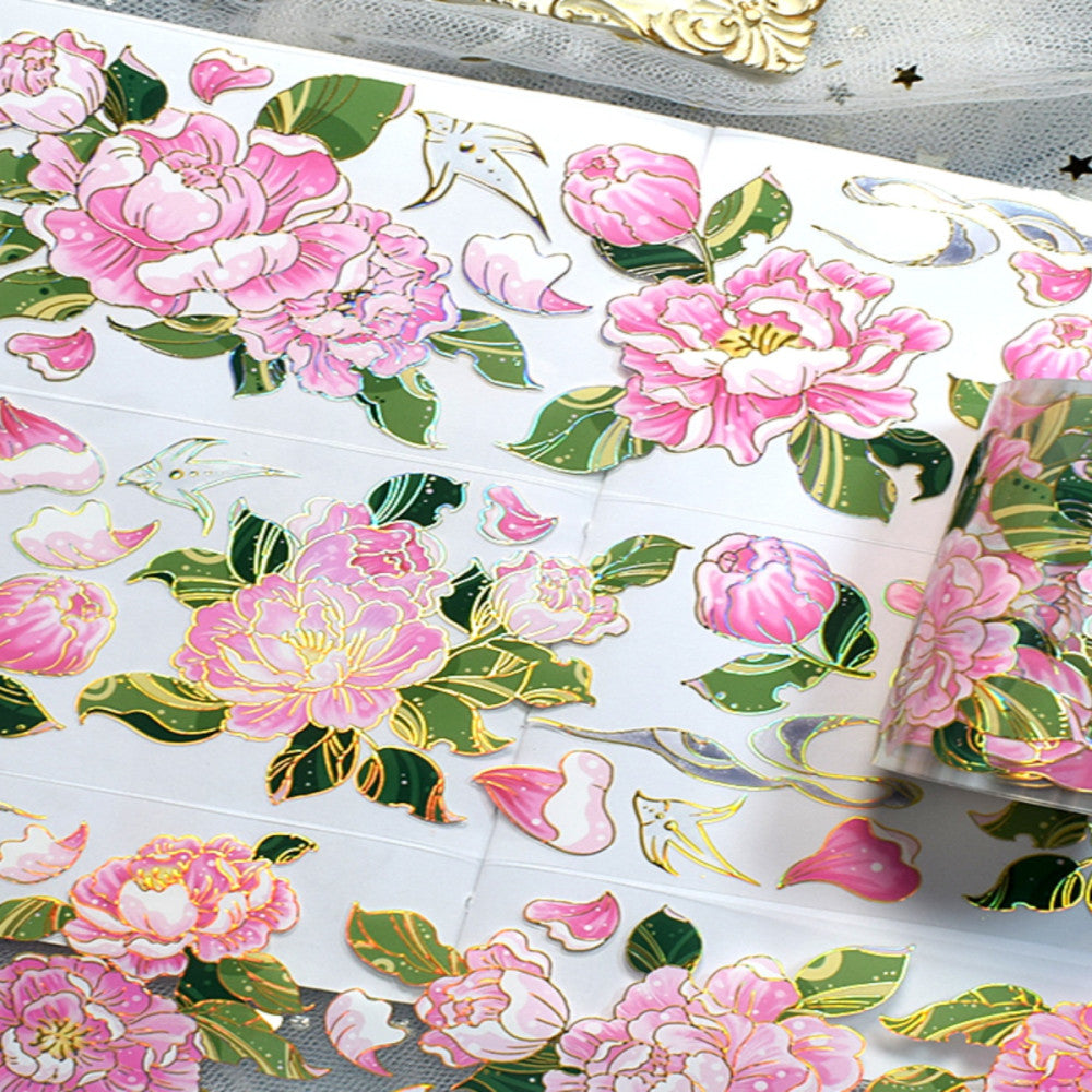 Five Treasures Cultural and Creative PET Flower Tape 6cm 2m image 3