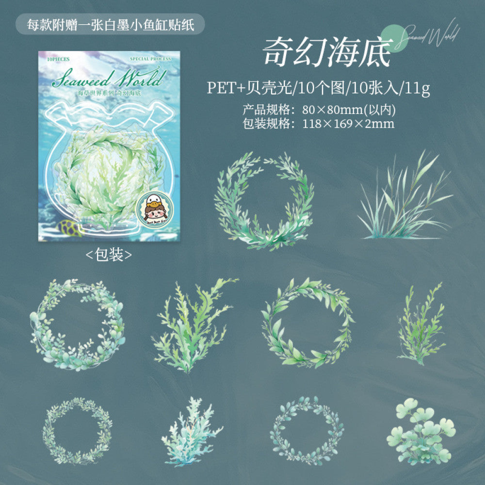 Ocean Landscape Shell Light PET Stickers 4 Types 10 Pcs image 9
