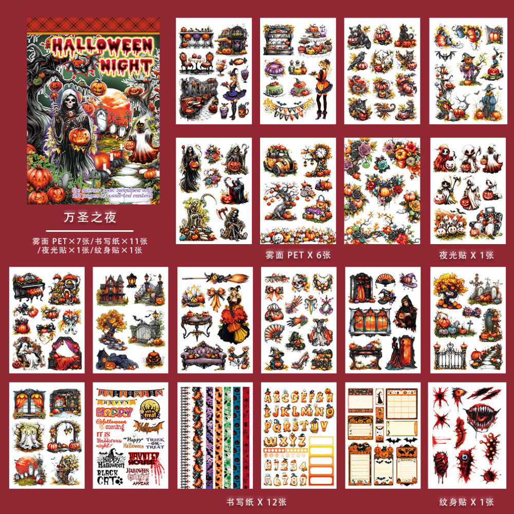 Halloween Night of the Dead Carnival Decoration  Sticker Book 2 Types