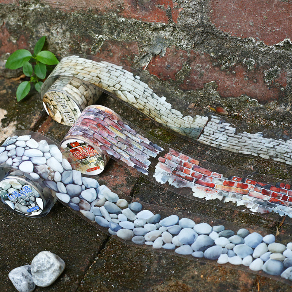 Stone wall path series wall texture base PET Tape 6 models 4 cm 2m image 0