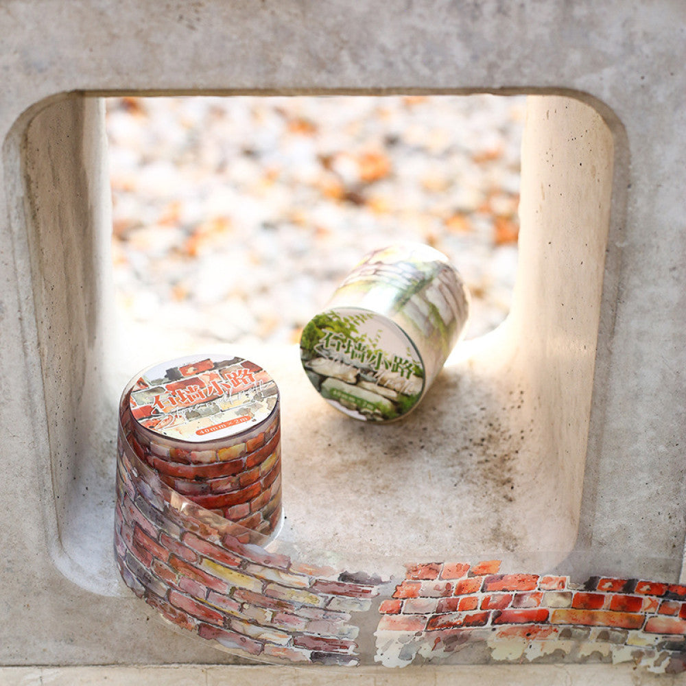 Stone wall path series wall texture base PET Tape 6 models 4 cm 2m image 1