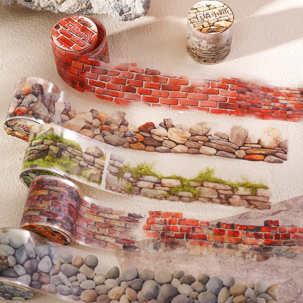 Stone wall path series wall texture base PET Tape 6 models 4 cm 2m image 2