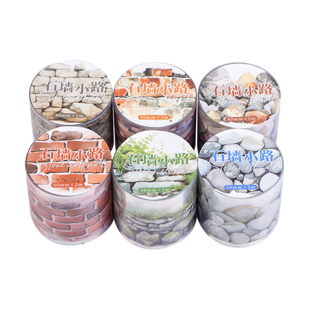 Stone wall path series wall texture base PET Tape 6 models 4 cm 2m image 4
