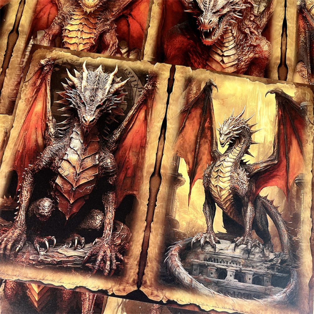 Dark Fantazy Dragon Material Background Paper 14cm 18cm image 2