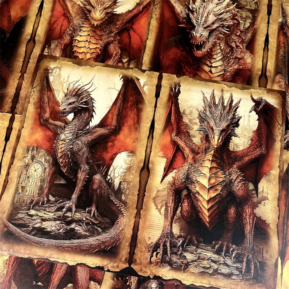 Dark Fantazy Dragon Material Background Paper 14cm 18cm image 3