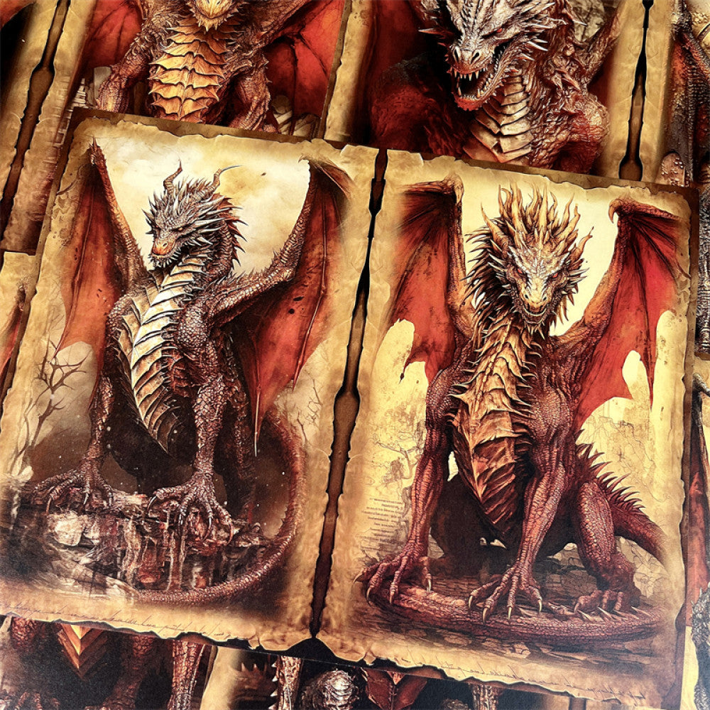 Dark Fantazy Dragon Material Background Paper 14cm 18cm image 4