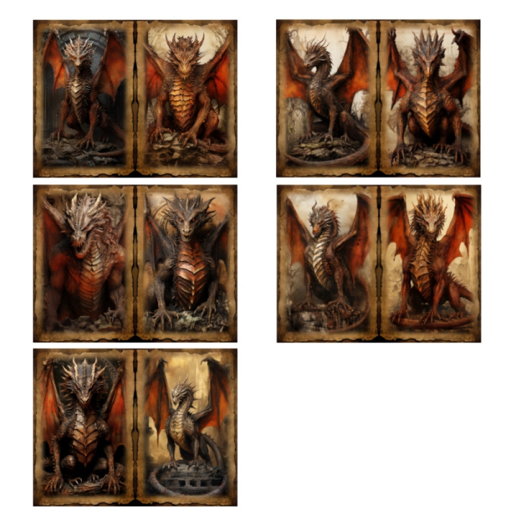 Dark Fantazy Dragon Material Background Paper 14cm 18cm image 5