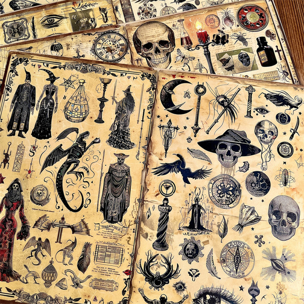 Retro Magic Skeleton Shadow Book Background Paper 14cm 18cm image 2