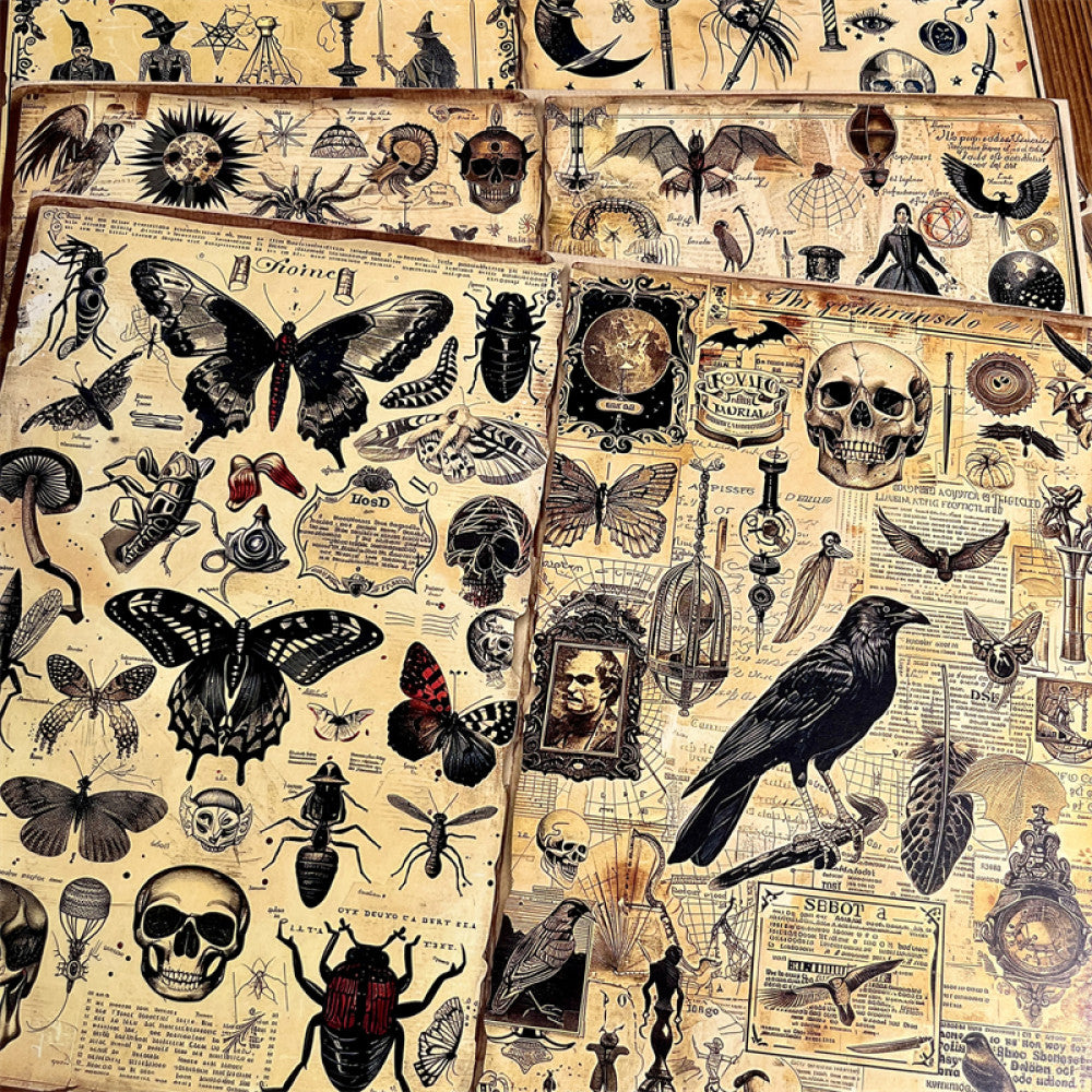 Retro Magic Skeleton Shadow Book Background Paper 14cm 18cm image 3