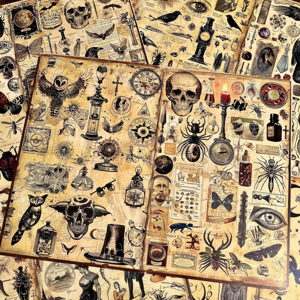 Retro Magic Skeleton Shadow Book Background Paper 14cm 18cm image 5