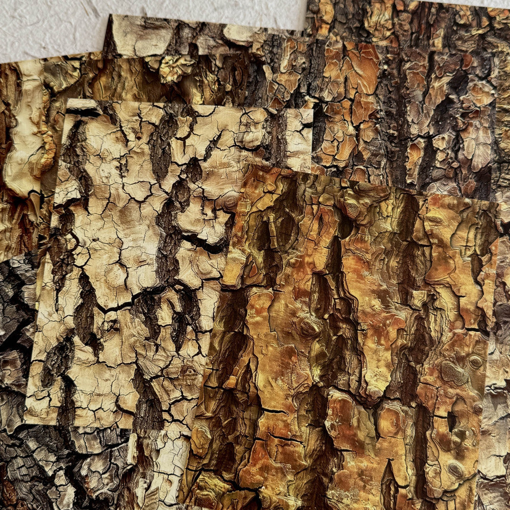 Junk Journal mottled vintage bark background paper 14cm 18 cm image 0