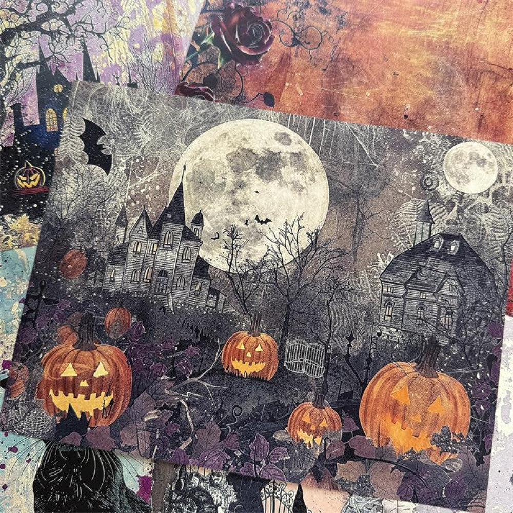 Medieval Large Size Gothic Ghost Castle Background Paper 26cm 20cm image 0