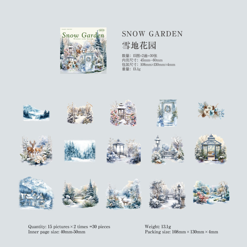 Winter Life Series PET Stickers 30 Sheets 6 Options image 5