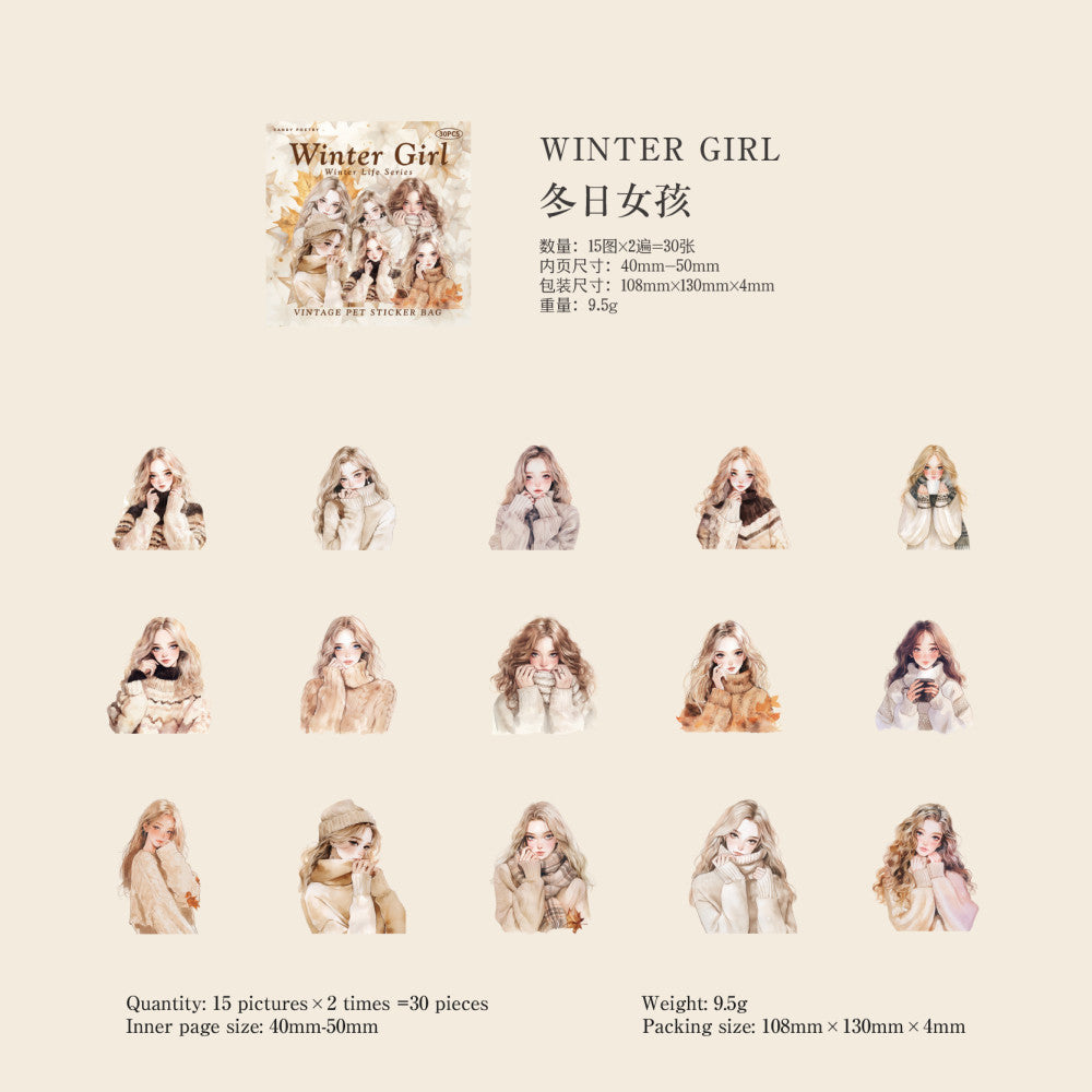 Winter Life Series PET Stickers 30 Sheets 6 Options image 9
