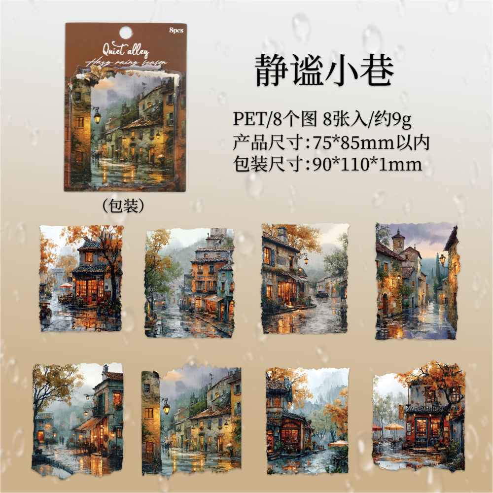 Rainy season series  PET sticker pack  8 sheets 6 types