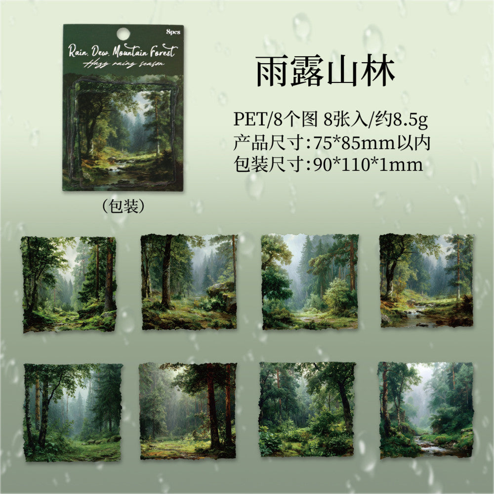 Rainy season series  PET sticker pack  8 sheets 6 types