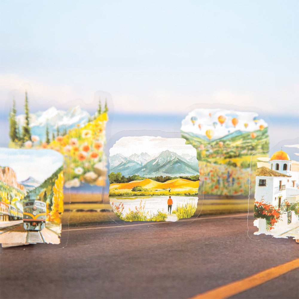 Slow Motion Street Scene Small Size Landscape Sticker Pack 6 Types image 2