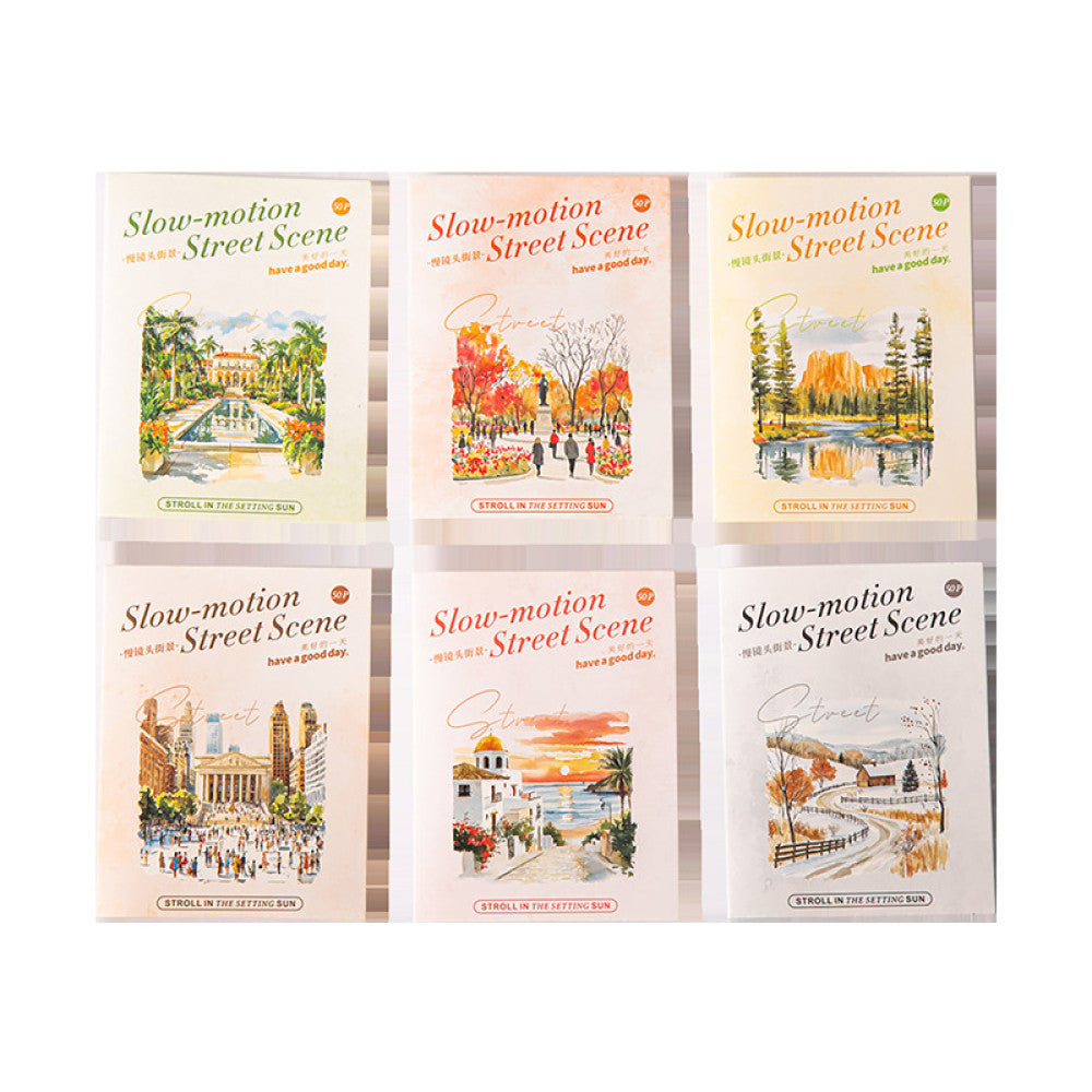 Slow Motion Street Scene Small Size Landscape Sticker Pack 6 Types image 4