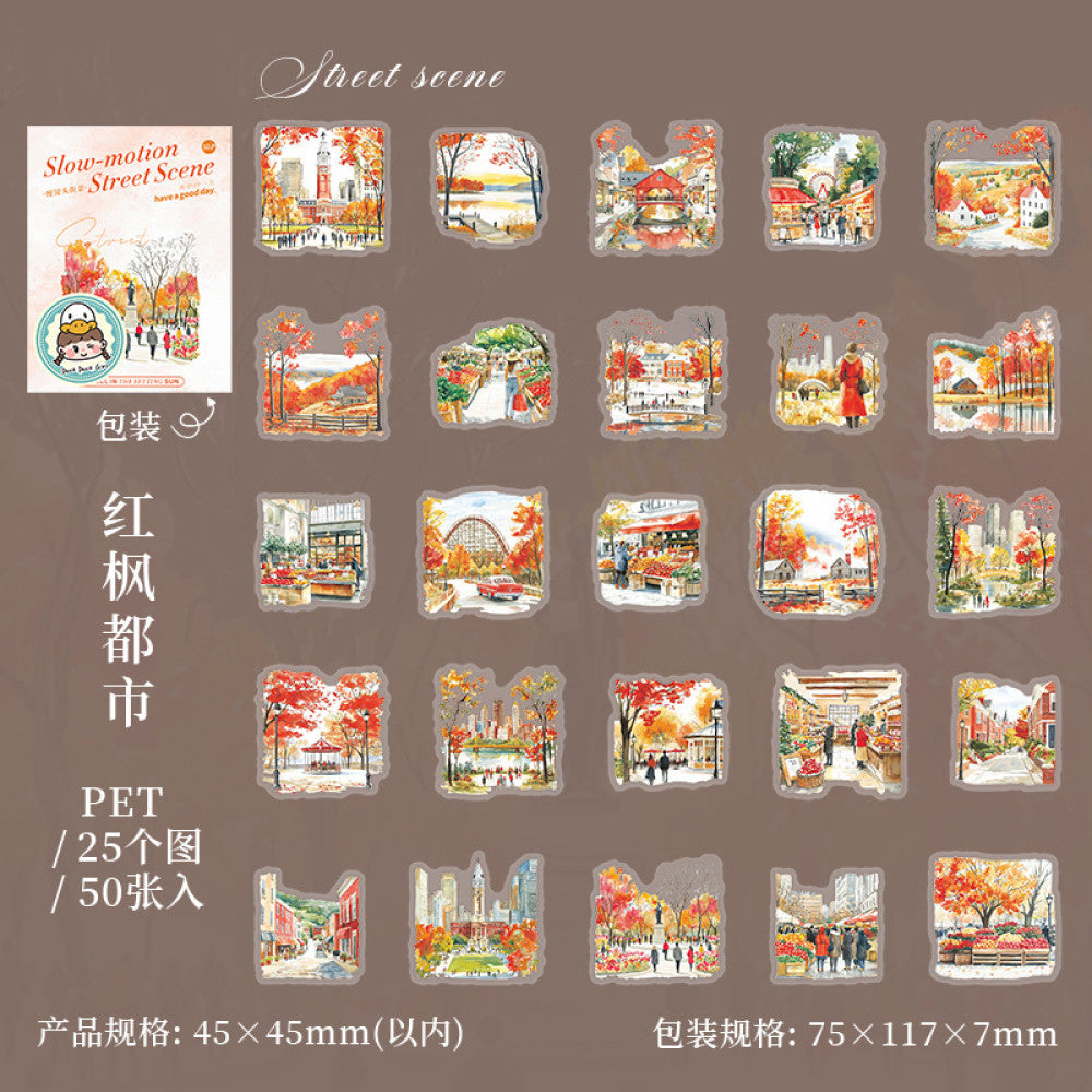 Slow Motion Street Scene Small Size Landscape Sticker Pack 6 Types image 6