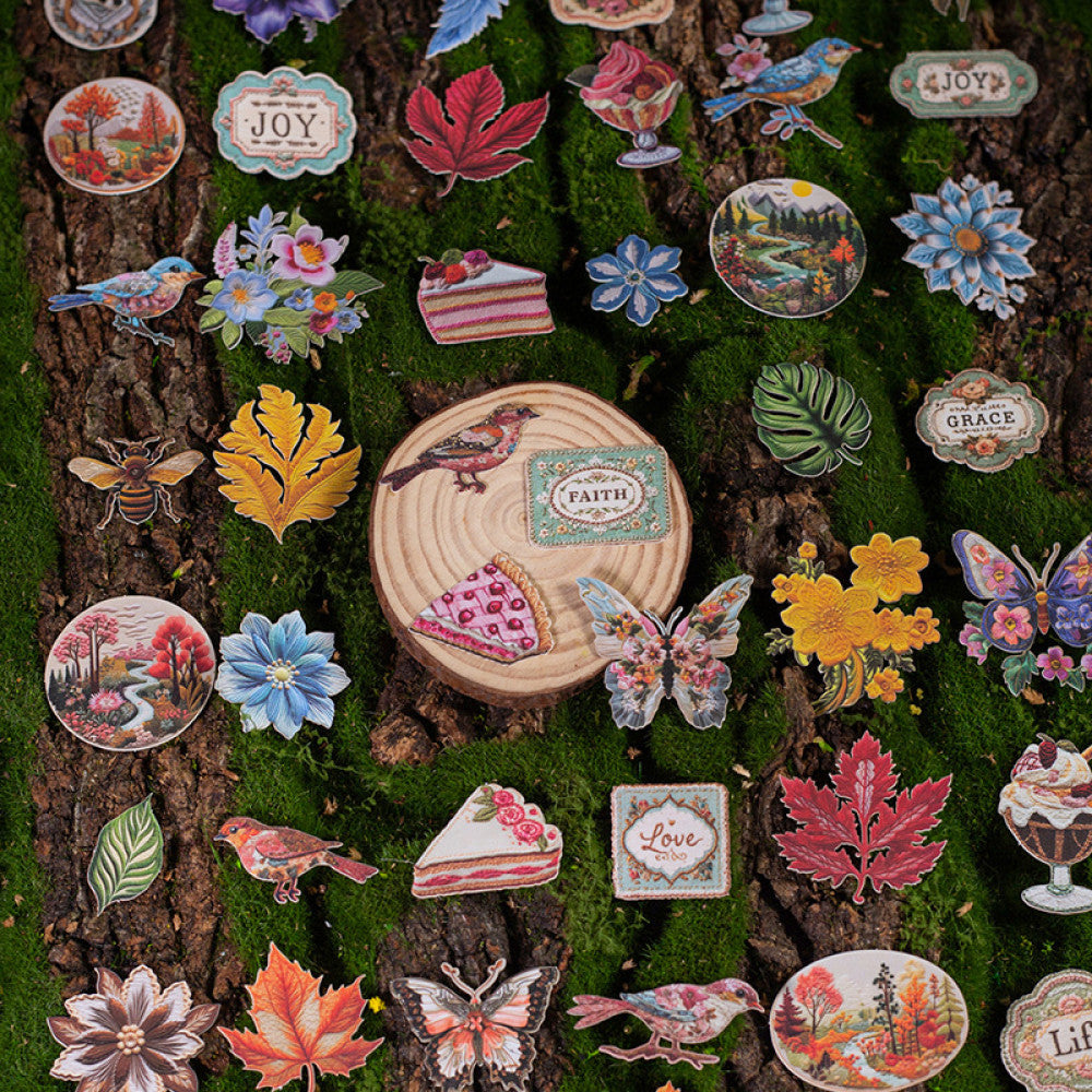 Retro Hard Card Paper Stickers 6 Types 20Pcs image 2