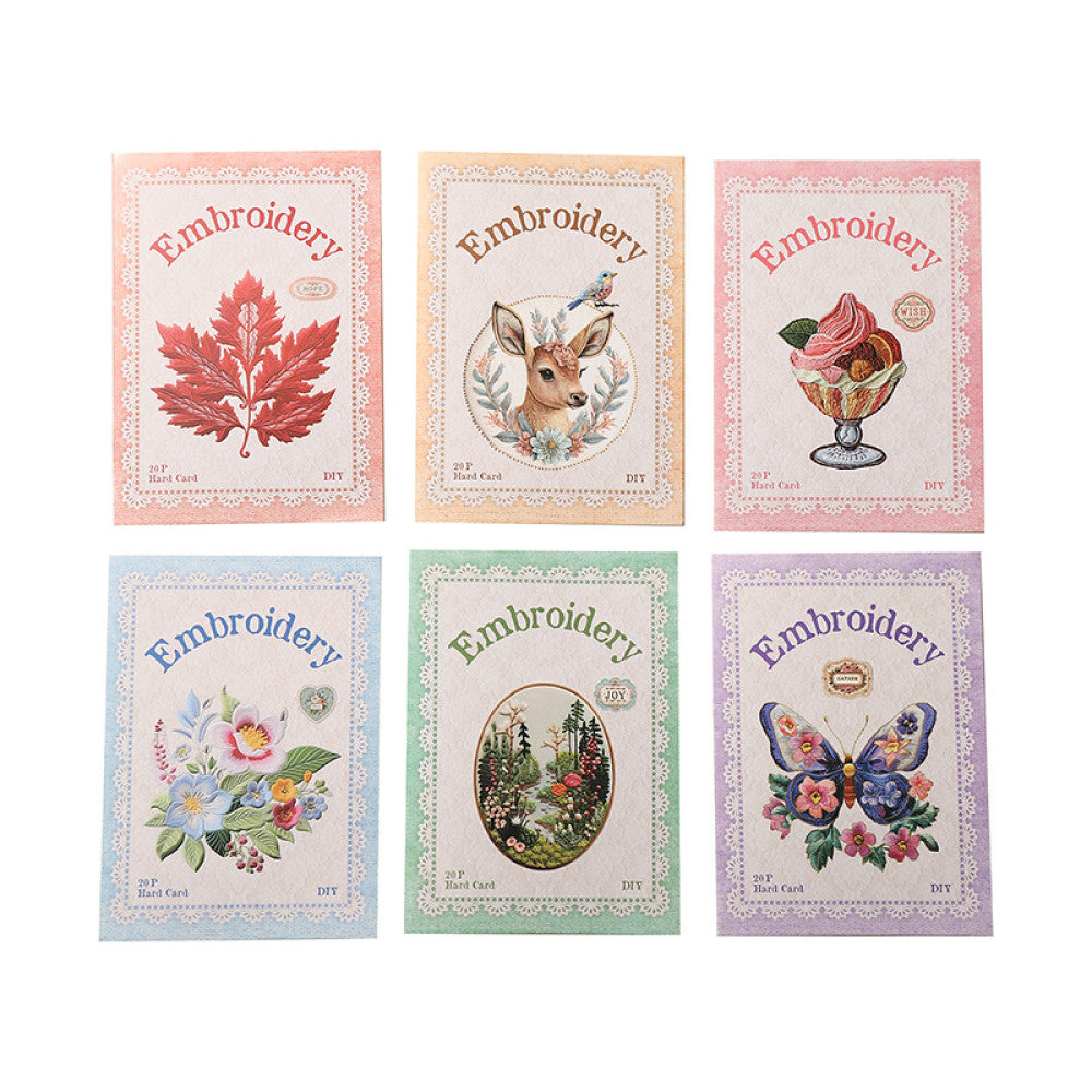 Retro Hard Card Paper Stickers 6 Types 20Pcs image 4