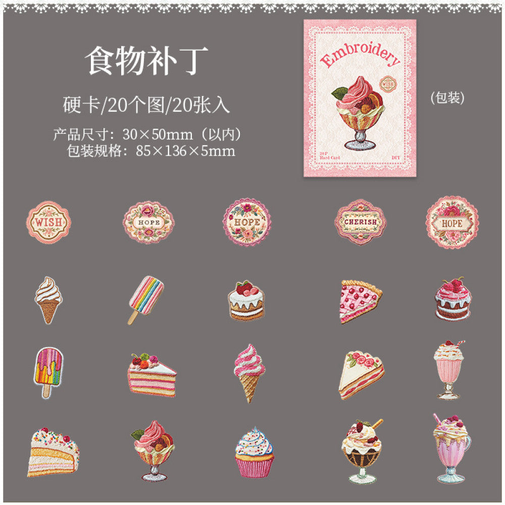 Retro  Hard Card Paper Stickers 6 Types 20Pcs