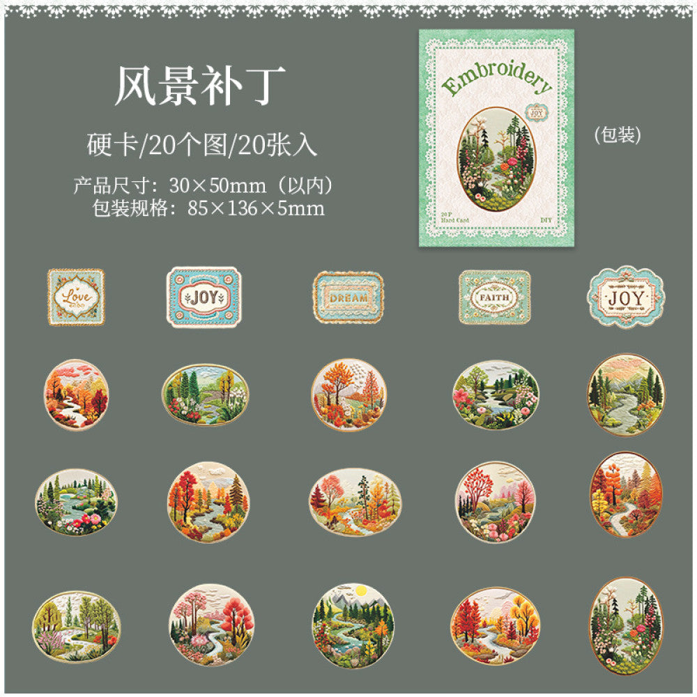 Retro Hard Card Paper Stickers 6 Types 20Pcs image 9