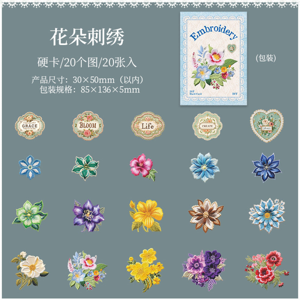 Retro Hard Card Paper Stickers 6 Types 20Pcs image 10