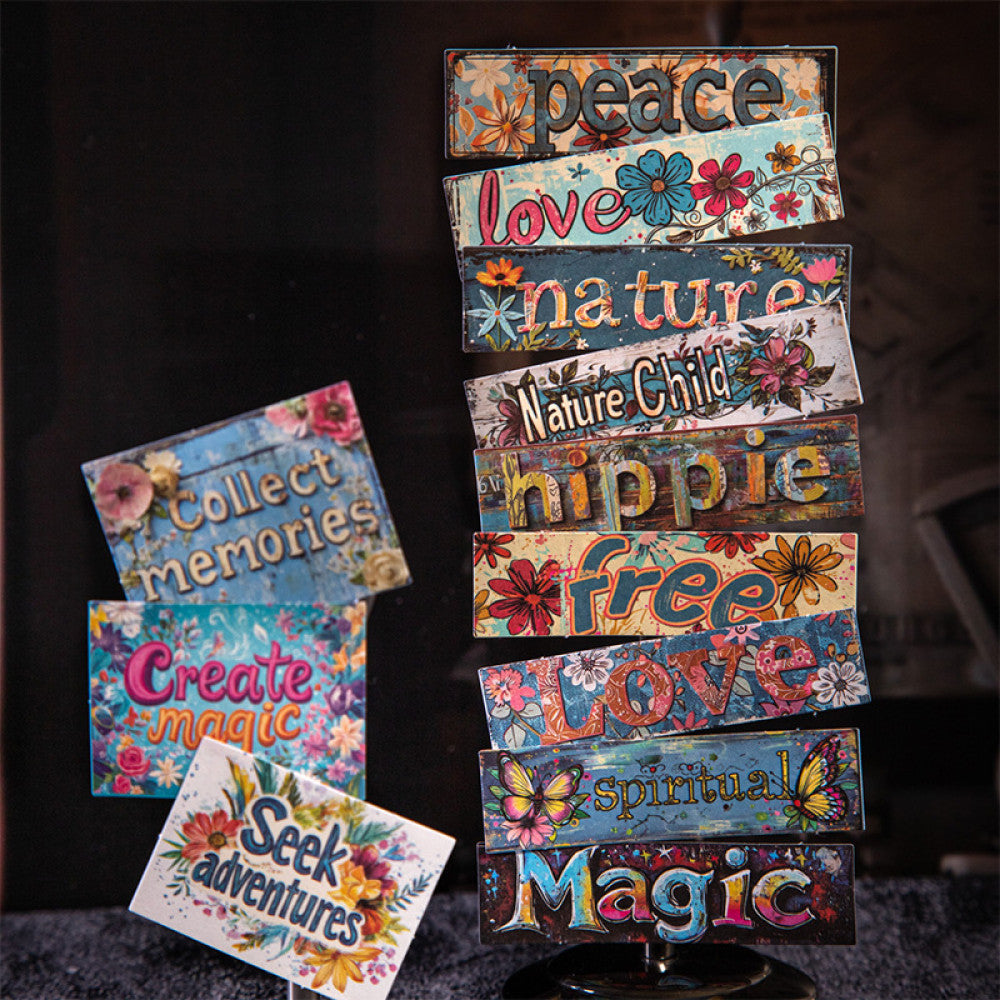 Word Fragment Series Large Retro English Paper 4 Types image 0