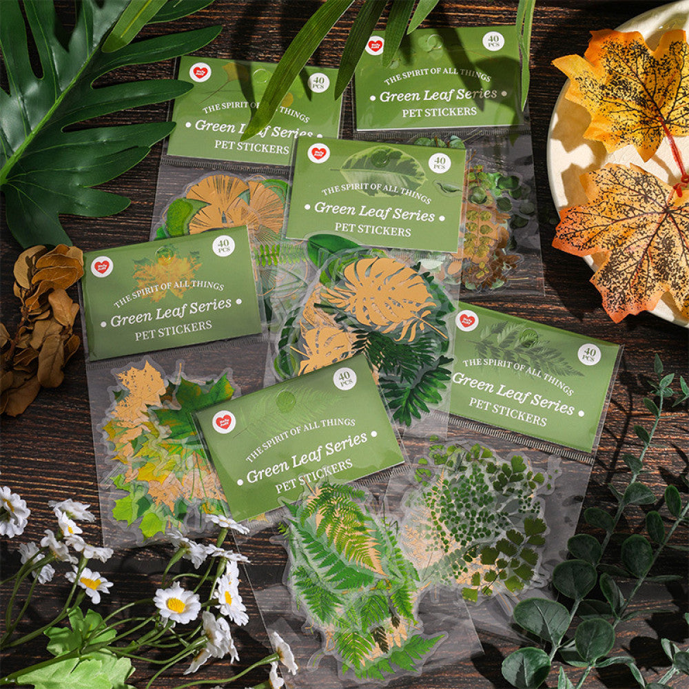 Leaf Series Handbook Material Decoration PET Sticker 6 Types 20 Pcs image 0
