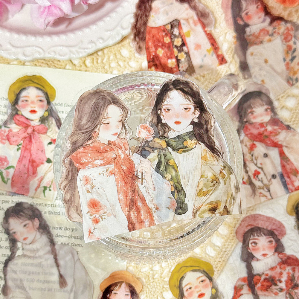 Soft Wind Shadow Series Character PET Stickers 6 Types 20 Pcs image 0
