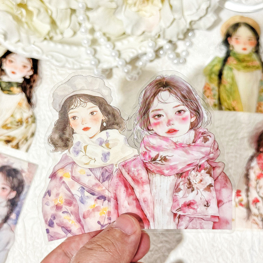 Soft Wind Shadow Series Character PET Stickers 6 Types 20 Pcs image 1