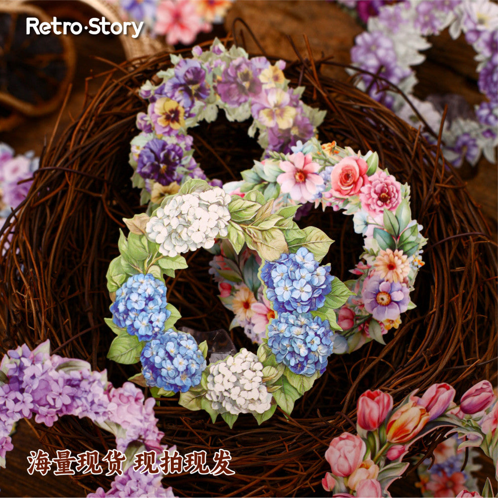 Wreath series hard card sticker pack 6 types 8 Pcs image 3