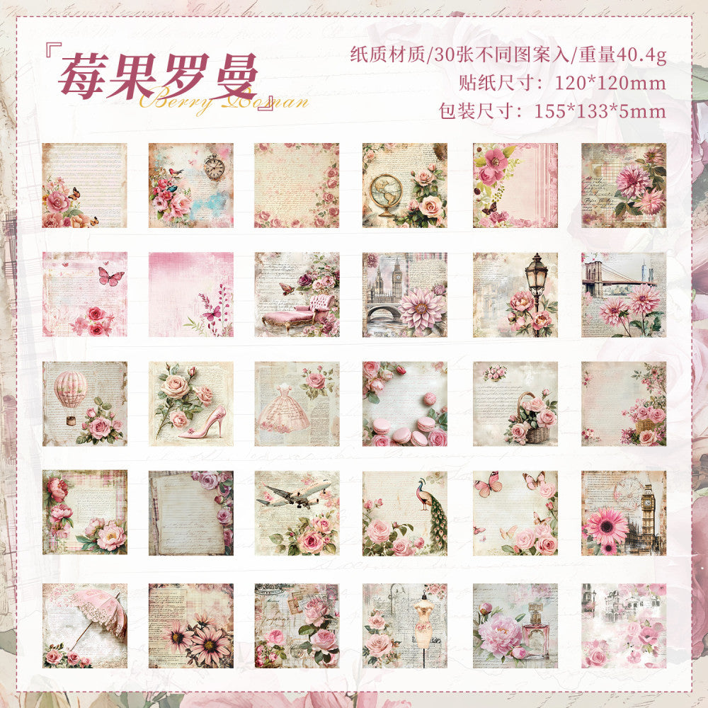 Hidden Spring Series Material Retro Background Pape 6 Types 30 Sheets image 7