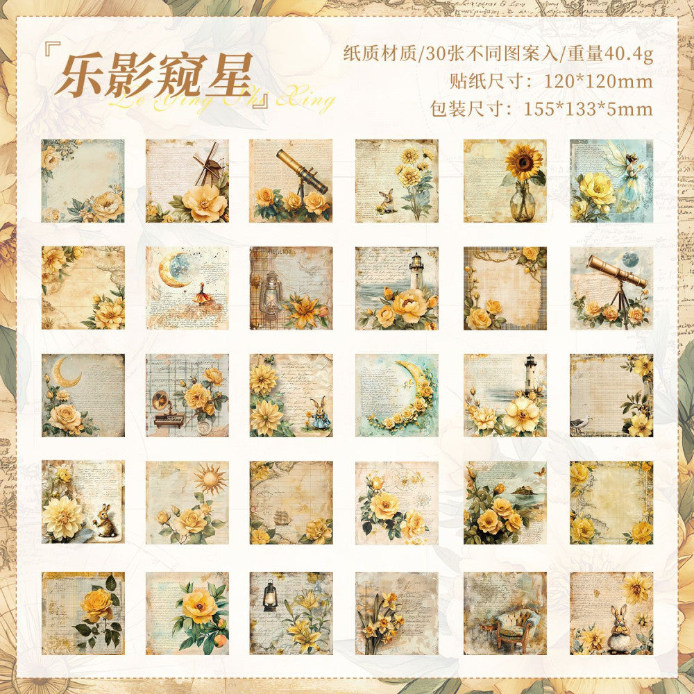 Hidden Spring Series Material Retro Background Pape 6 Types 30 Sheets image 10