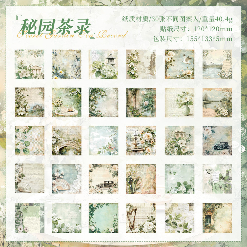 Hidden Spring Series Material Retro Background Pape 6 Types 30 Sheets image 12