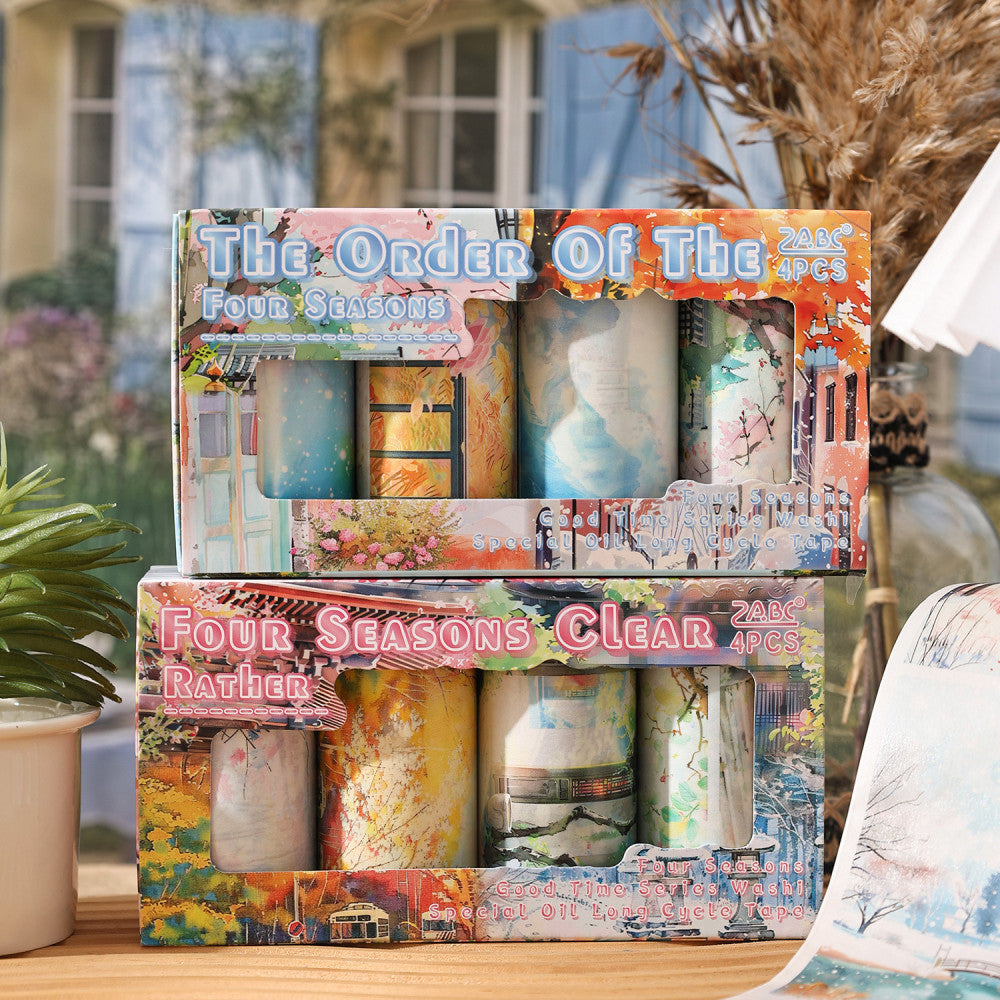 Four Seasons Series Washi Tape set 2 Types 4 Rolls image 0