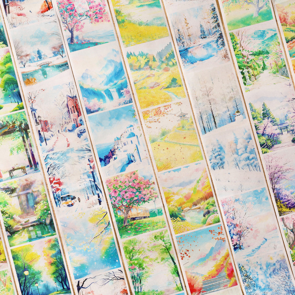 Four Seasons Series Washi Tape set 2 Types 4 Rolls image 2