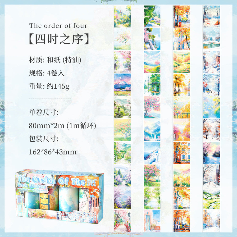 Four Seasons Series Washi Tape set 2 Types 4 Rolls image 5