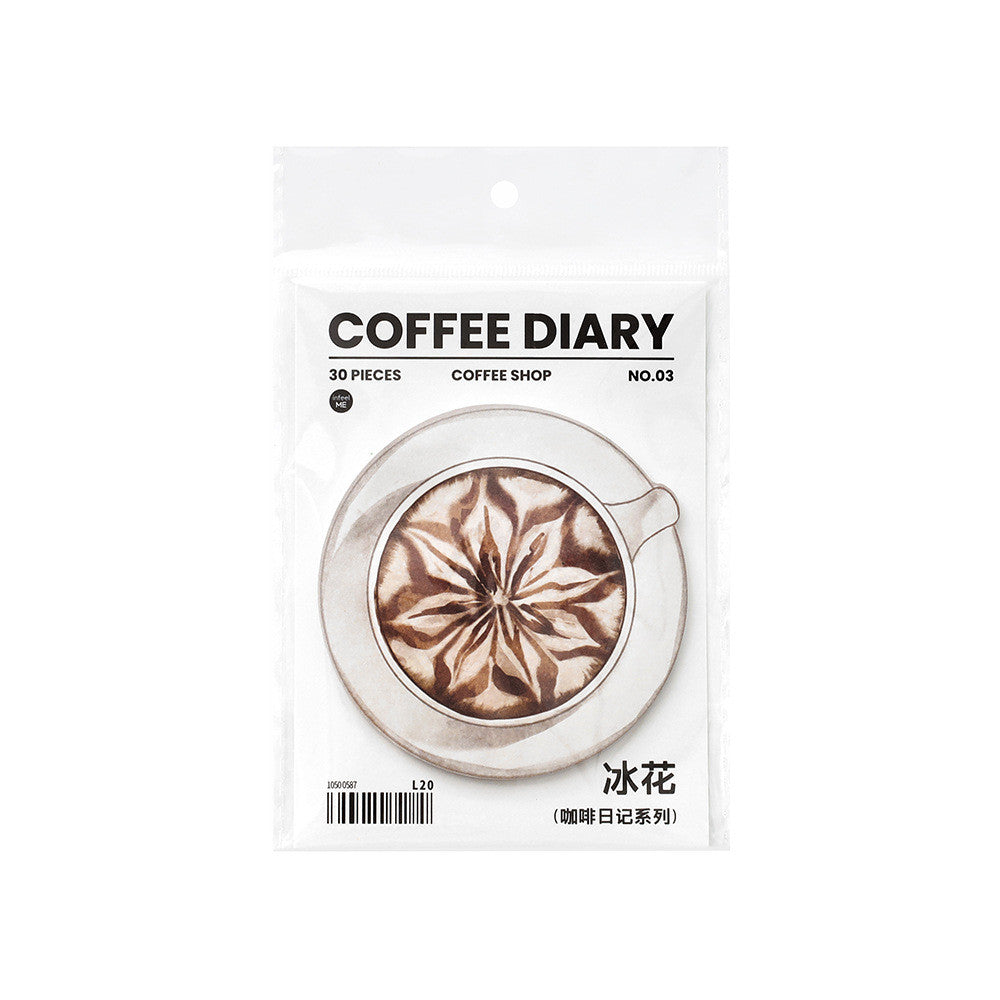 Coffee diary series PET stickers 30 sheets 4 types image 4