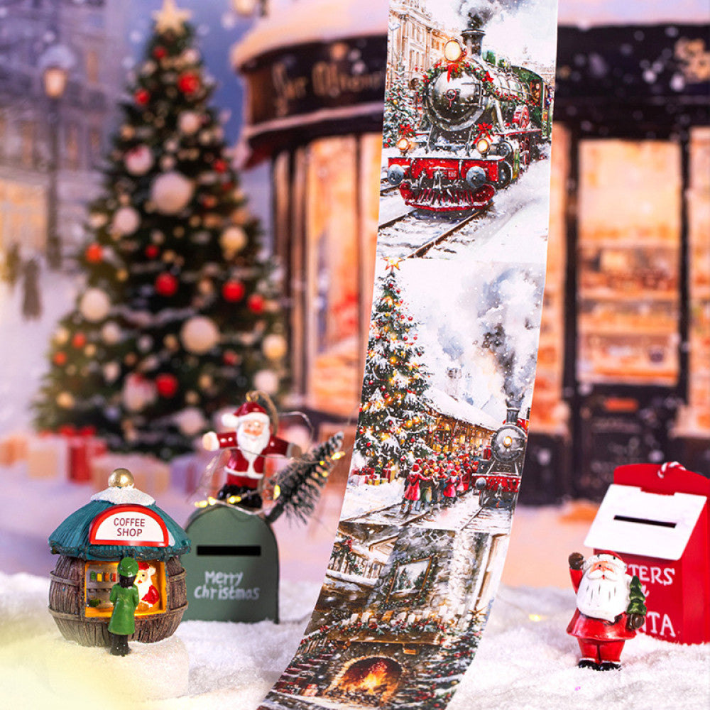 Christmas City Series Large Size Background Washi Tape 6 Types 8cm 2m image 0