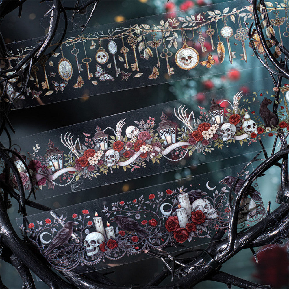 Dark Night Rose Series Gothic Theme PET Tape 6 Types 4cm 2m image 7