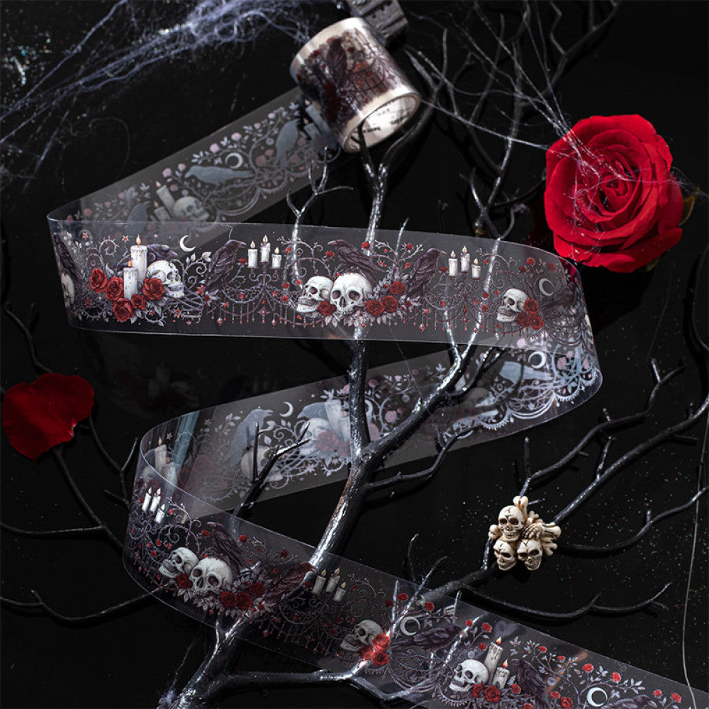 Dark Night Rose Series Gothic Theme PET Tape 6 Types 4cm 2m image 9