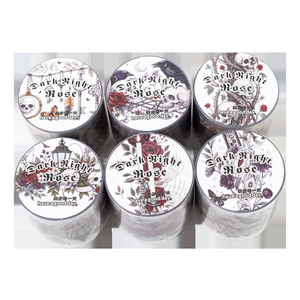 Dark Night Rose Series Gothic Theme PET Tape 6 Types 4cm 2m image 0