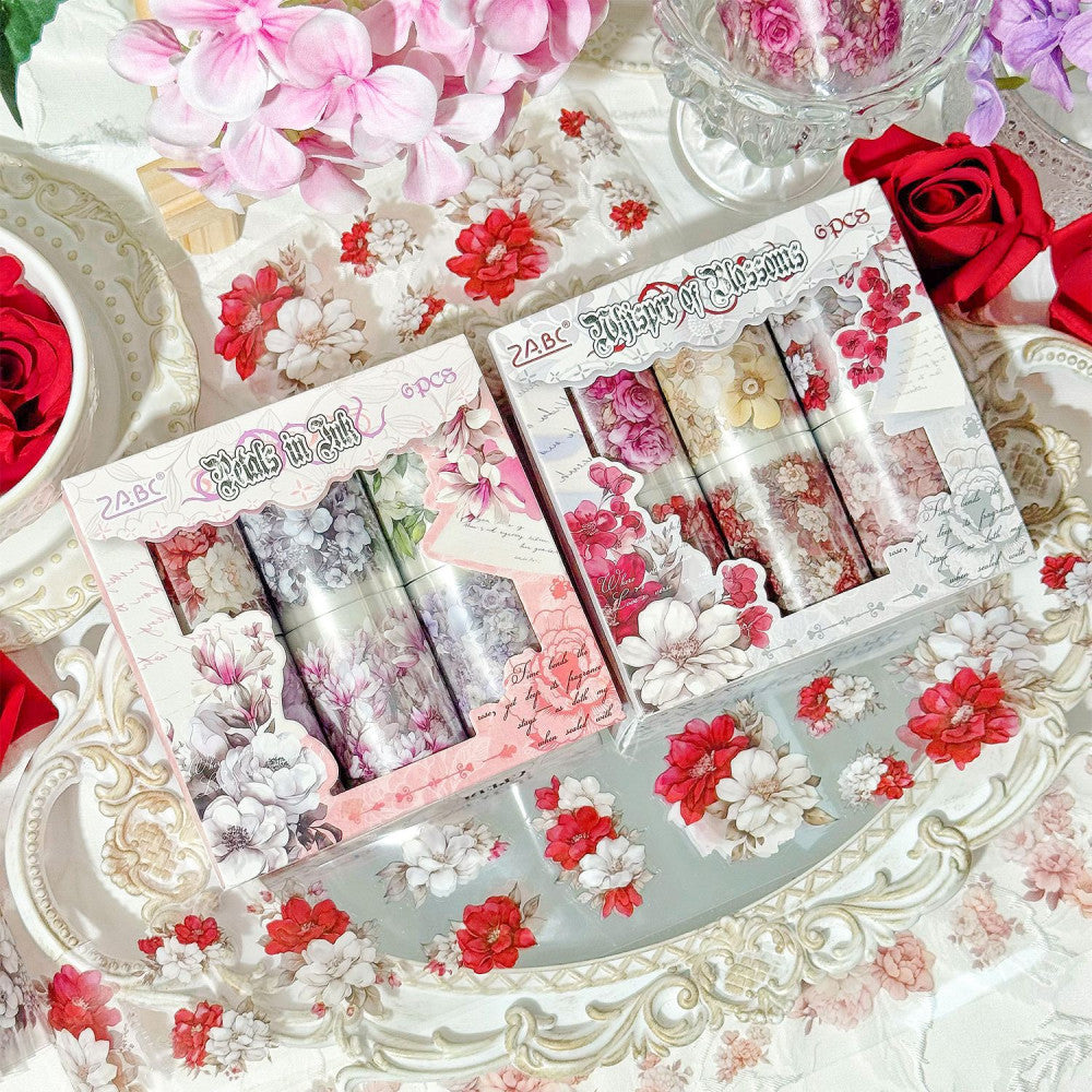 Flower Covering Series PET tape set 2 Types 6cm 2m image 0