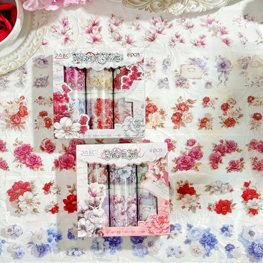 Flower Covering Series PET tape set 2 Types 6cm 2m image 1