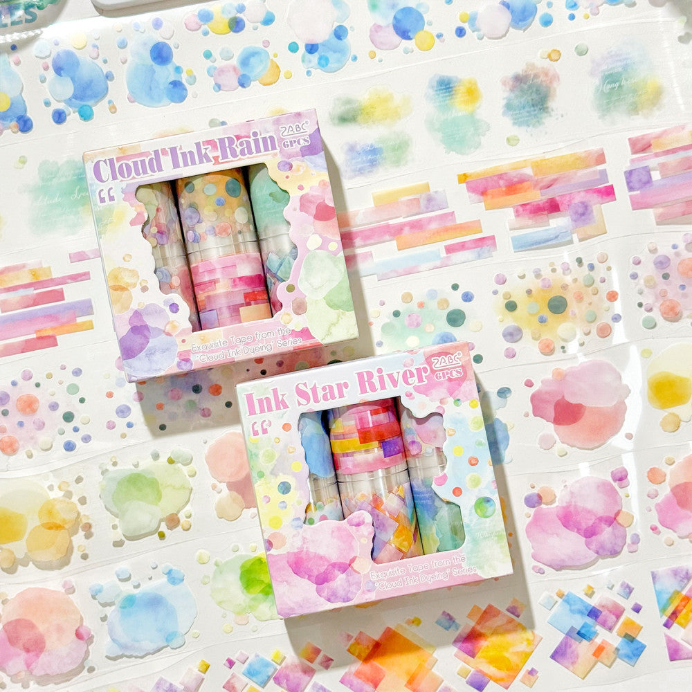 Cloud Ink Dye Series Tapes Set 2 Types 6 Rolls image 1